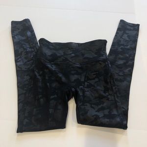 Spanx faux leather camo leggings